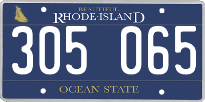 RI license plate 305065
