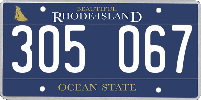 RI license plate 305067