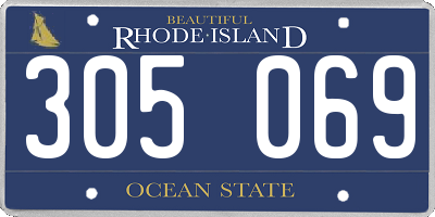 RI license plate 305069