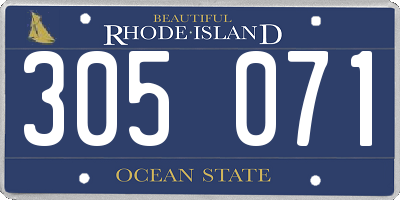 RI license plate 305071
