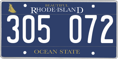RI license plate 305072