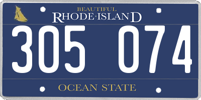 RI license plate 305074