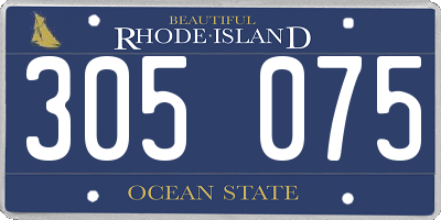 RI license plate 305075