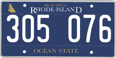 RI license plate 305076