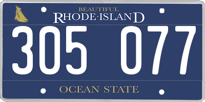 RI license plate 305077