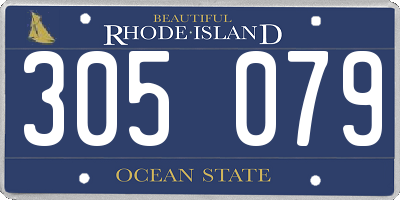 RI license plate 305079