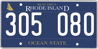 RI license plate 305080