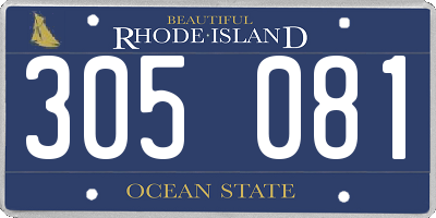 RI license plate 305081