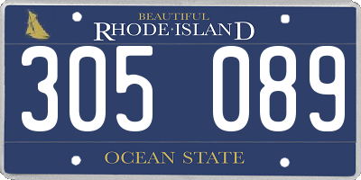 RI license plate 305089