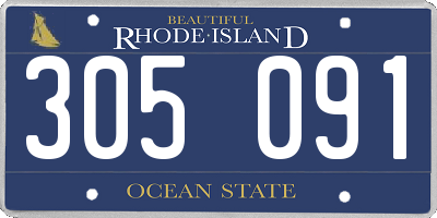 RI license plate 305091