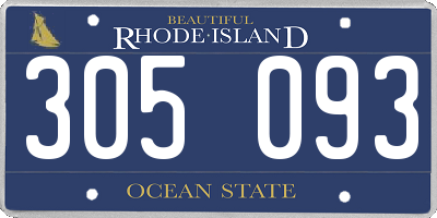 RI license plate 305093