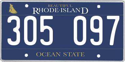 RI license plate 305097