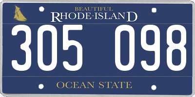 RI license plate 305098