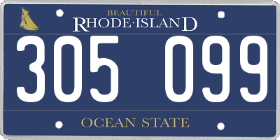 RI license plate 305099