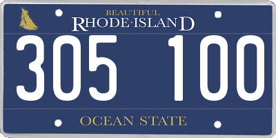 RI license plate 305100