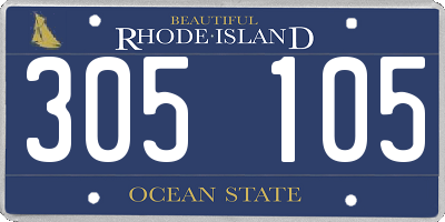 RI license plate 305105