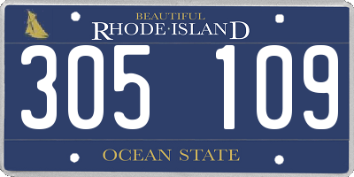 RI license plate 305109