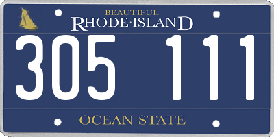 RI license plate 305111