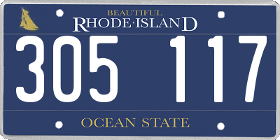RI license plate 305117