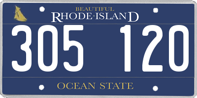 RI license plate 305120