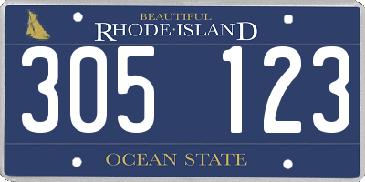 RI license plate 305123