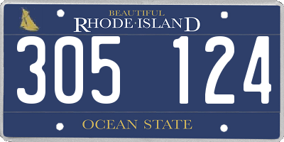 RI license plate 305124