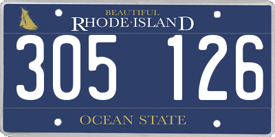 RI license plate 305126
