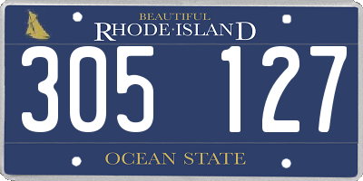RI license plate 305127