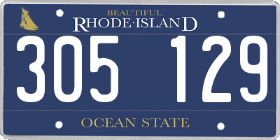 RI license plate 305129