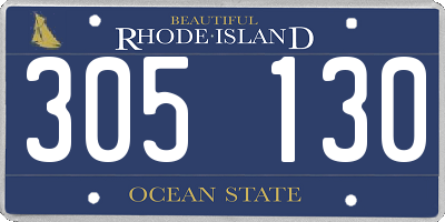 RI license plate 305130