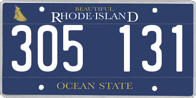 RI license plate 305131