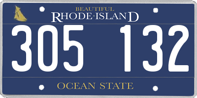 RI license plate 305132