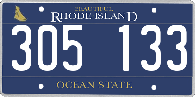 RI license plate 305133