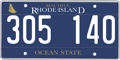 RI license plate 305140