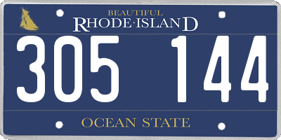 RI license plate 305144