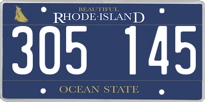 RI license plate 305145