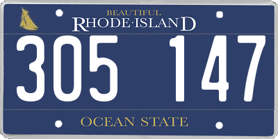 RI license plate 305147