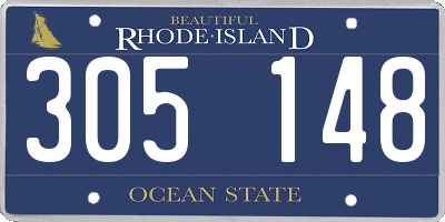 RI license plate 305148