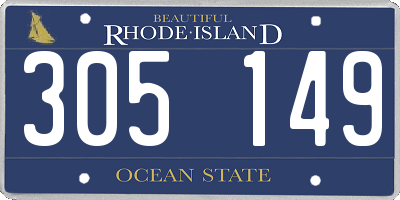 RI license plate 305149