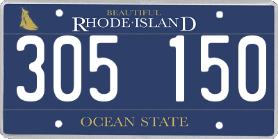 RI license plate 305150