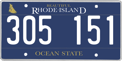 RI license plate 305151