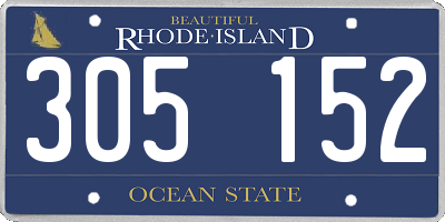 RI license plate 305152