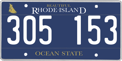 RI license plate 305153