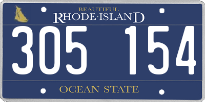 RI license plate 305154