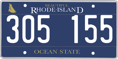 RI license plate 305155