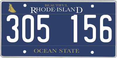 RI license plate 305156