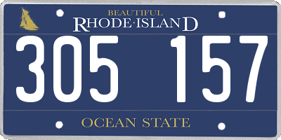 RI license plate 305157
