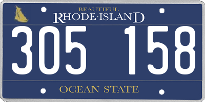 RI license plate 305158