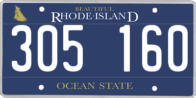 RI license plate 305160