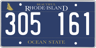 RI license plate 305161
